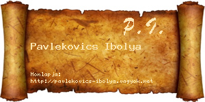 Pavlekovics Ibolya névjegykártya
